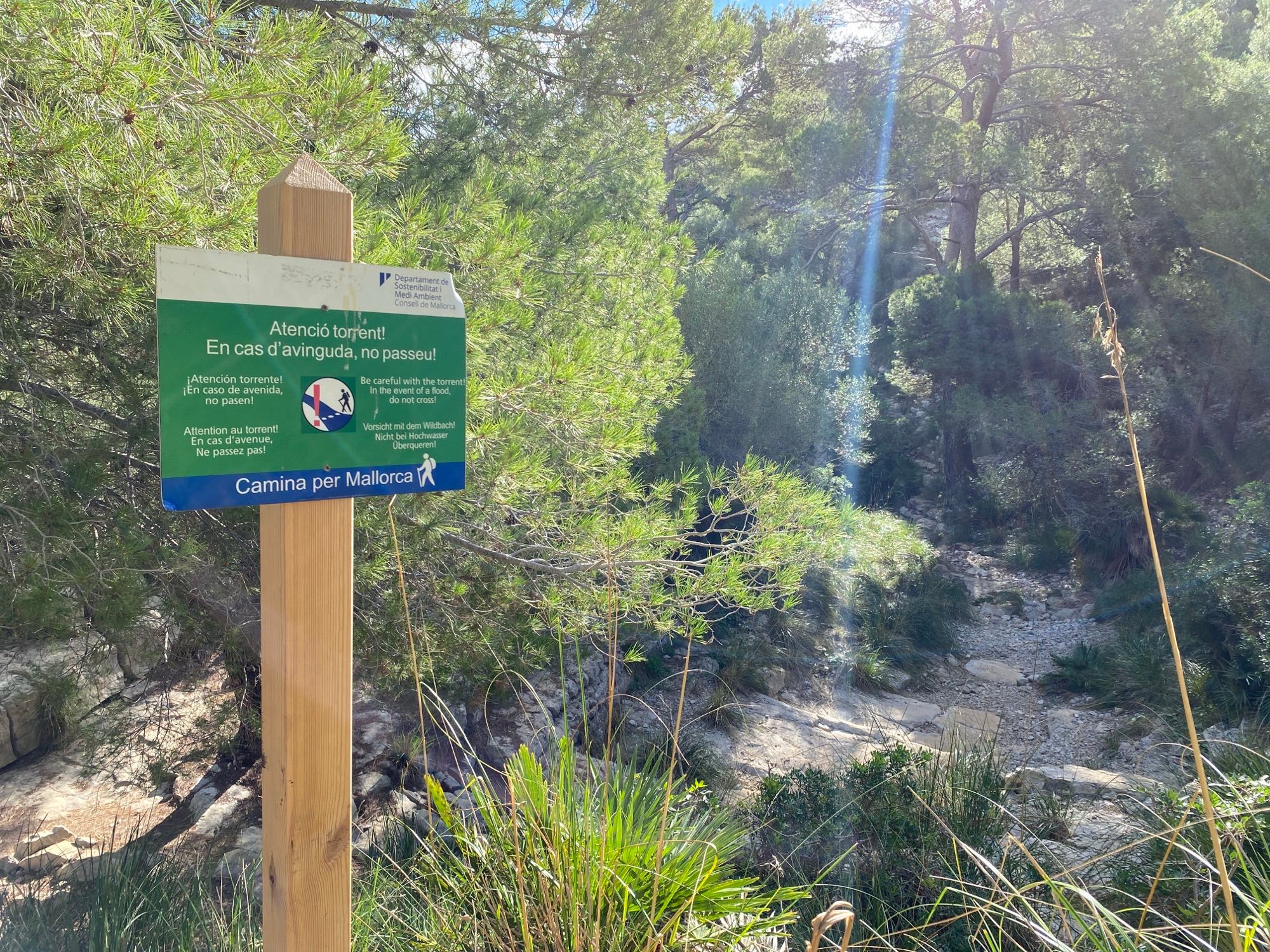 The dry river bed, take care when it floods